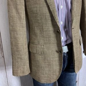 $375 J. CREW LUDLOW BLAZER SPORT COAT GLEN PLAID LINEN/SILK 36R